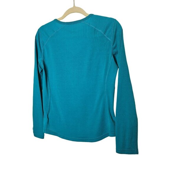 Mountain Hardwear Women's Long Sleeve Henley Shirt Size M Teal Breathable - Picture 7 of 9